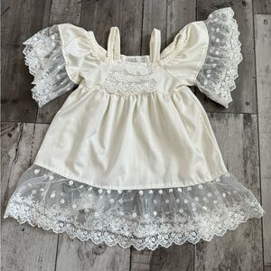 Trish Scully Off White Dress Off Shoulder Baptism Party